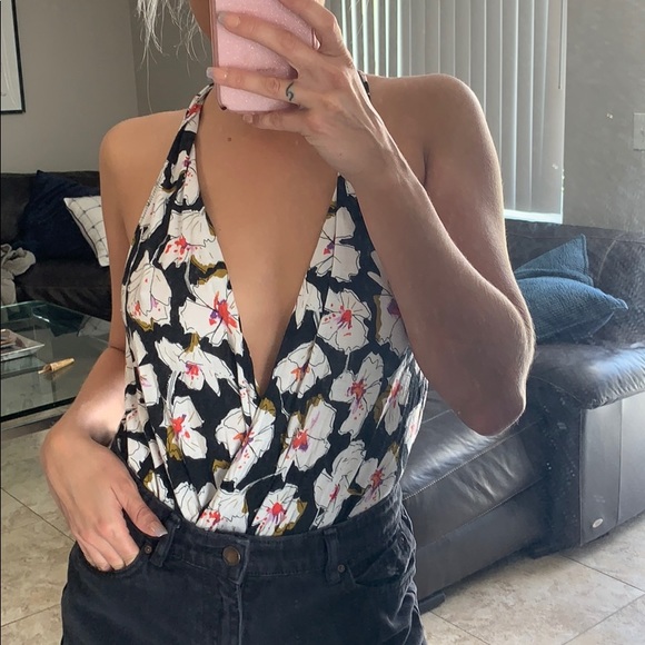 FREE PEOPLE FLORAL BODYSUIT - Picture 1 of 5